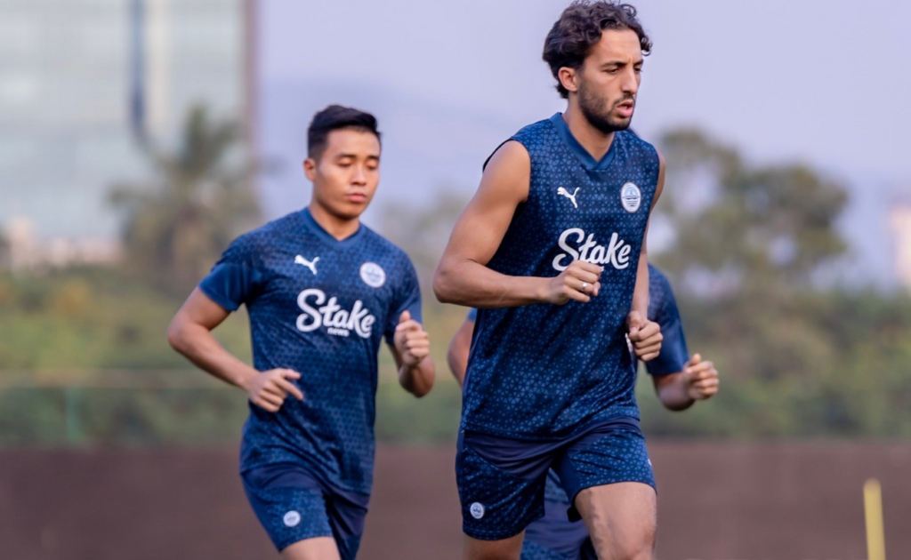Mumbai City FC players in training for the game against Al-Hilal