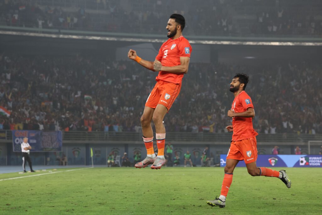 India kicks off their 2nd round of World Cup Qualifiers with a gritty victory over Kuwait manvir goal min